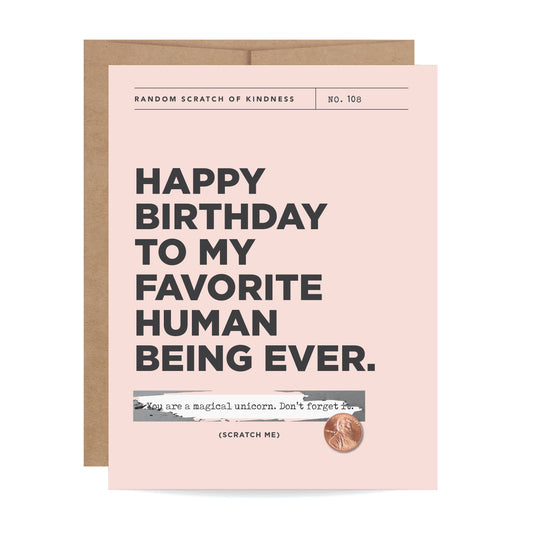 Favorite Human Being Scratch-off Card