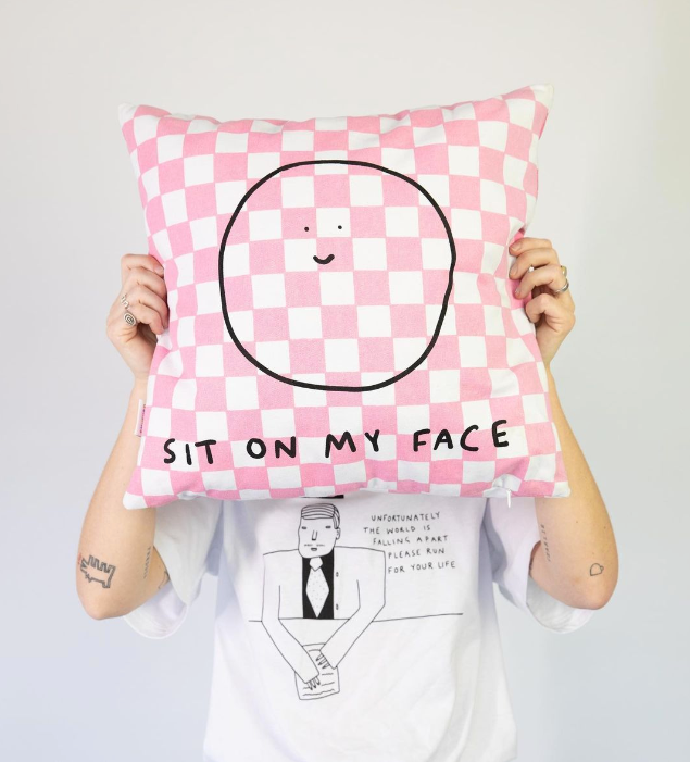 Pillowcase with my shop face on it