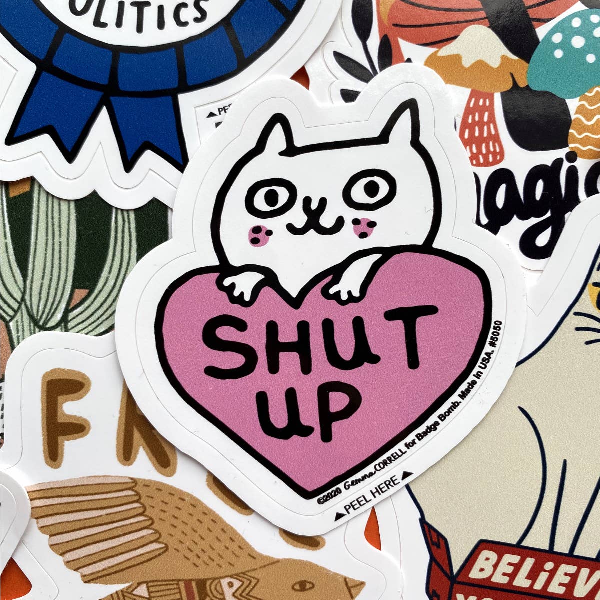 Shut Up Cat Sticker