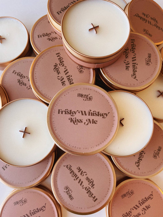 Frisky Whiskey Kiss Me Candle