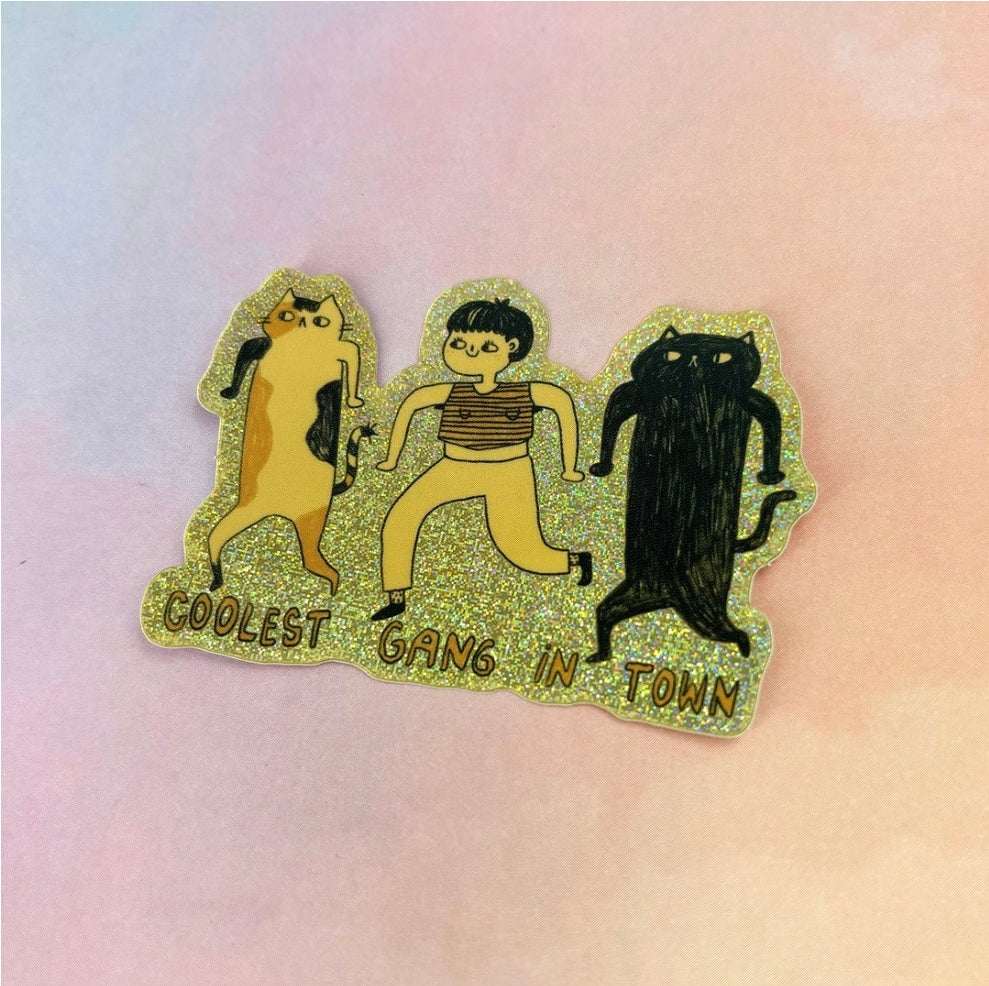 Coolest Gang Glitter Sticker