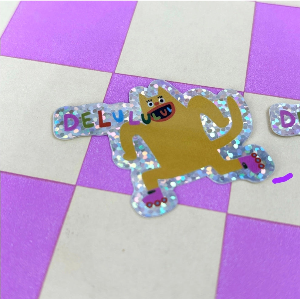 Delulu Glitter Sticker