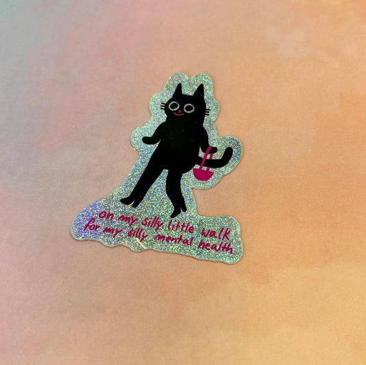 Silly Walk Glitter Sticker