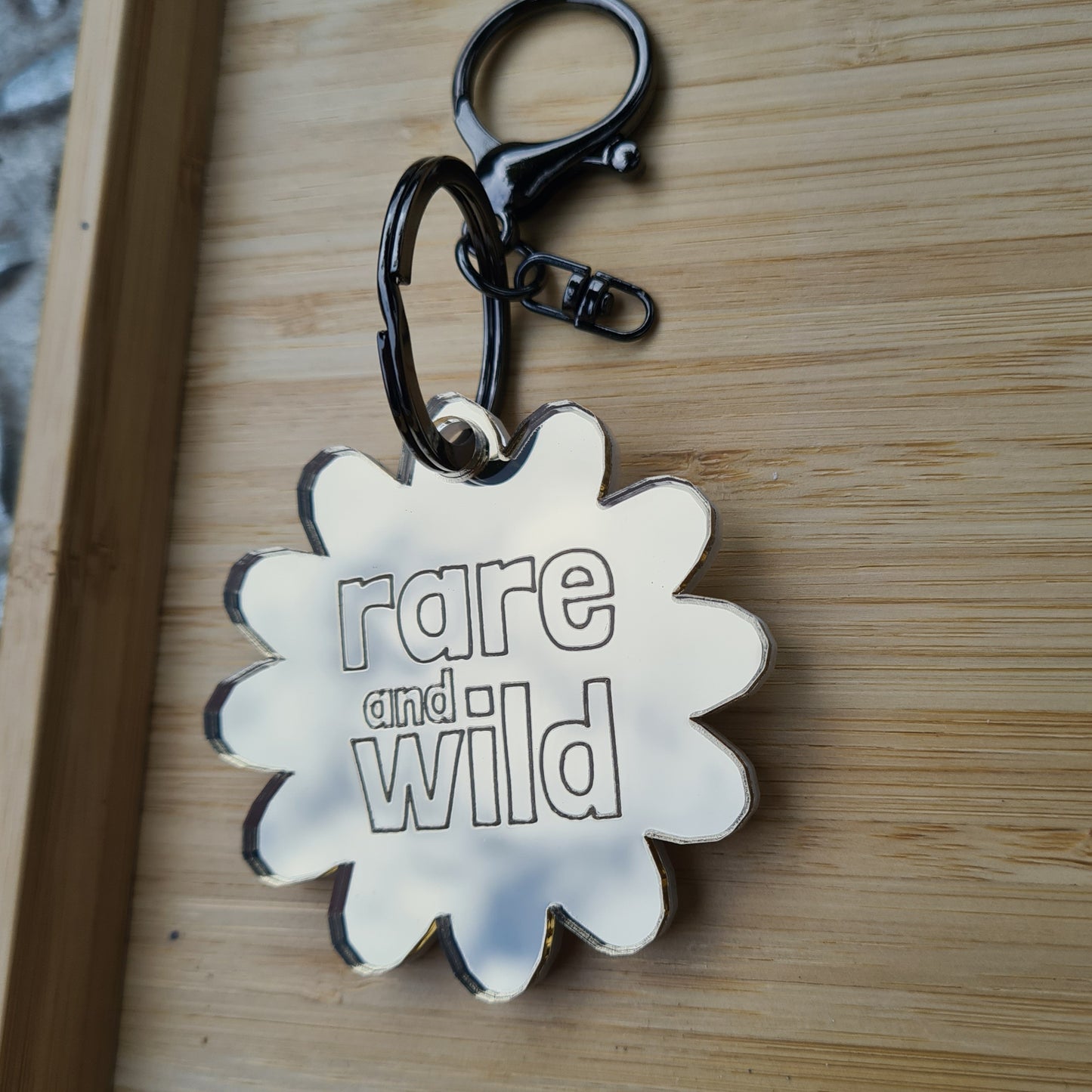 Rare and Wild Mirror Keychain
