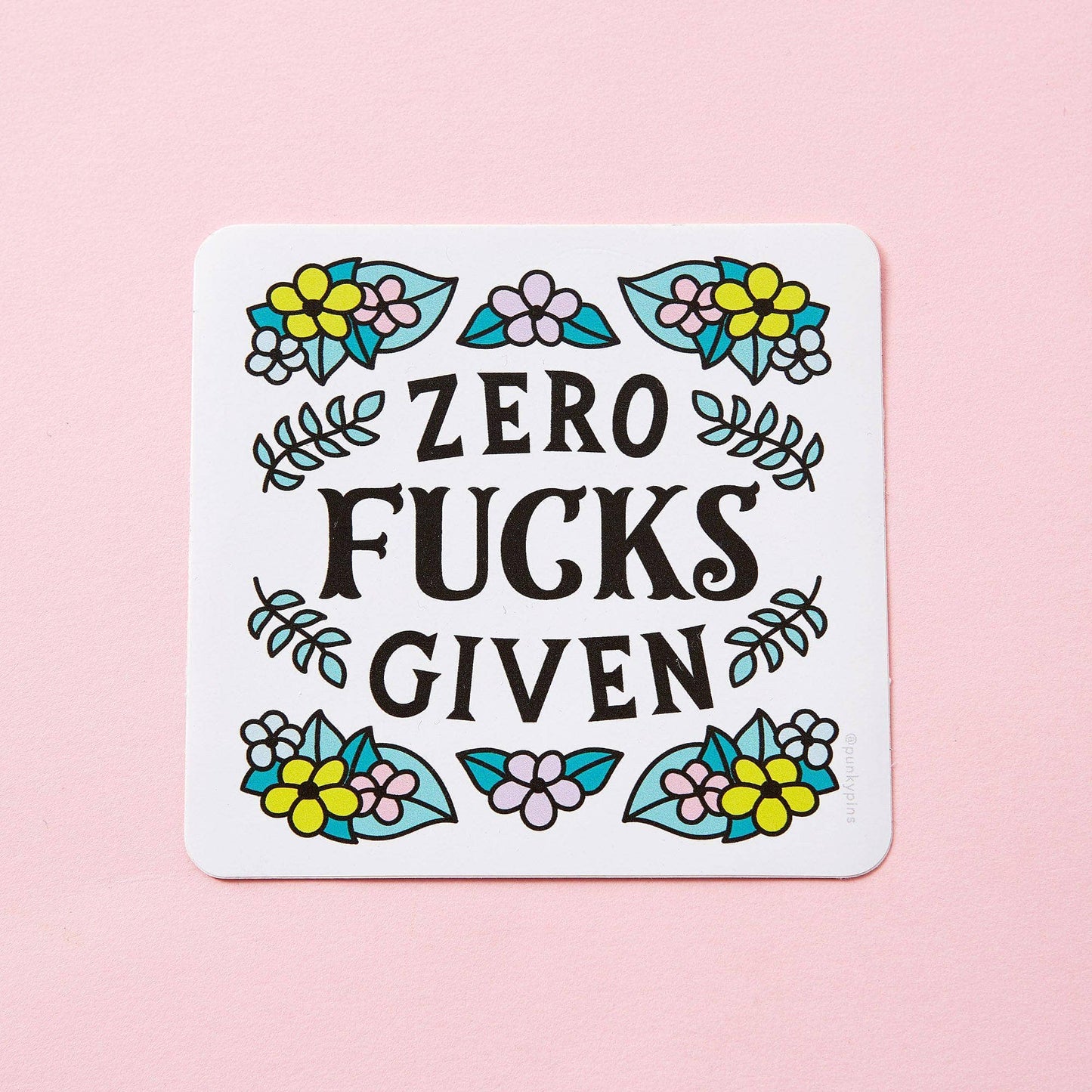 Zero Fucks Given Floral Sticker