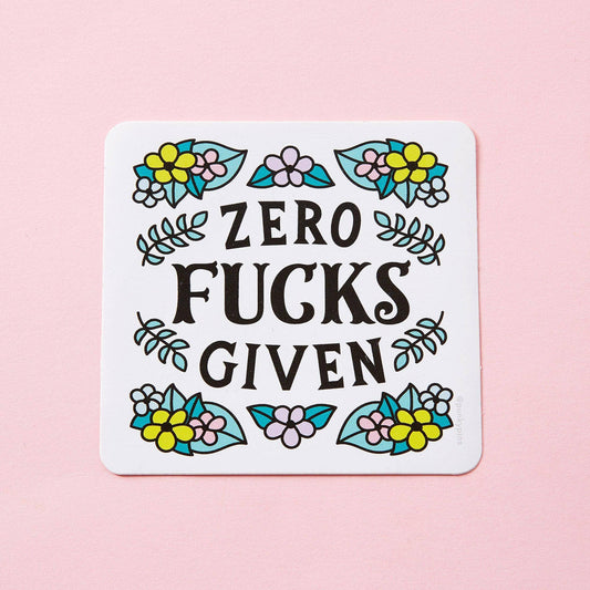 Zero Fucks Given Floral Sticker
