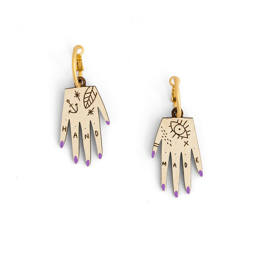 Hand Earrings Purple
