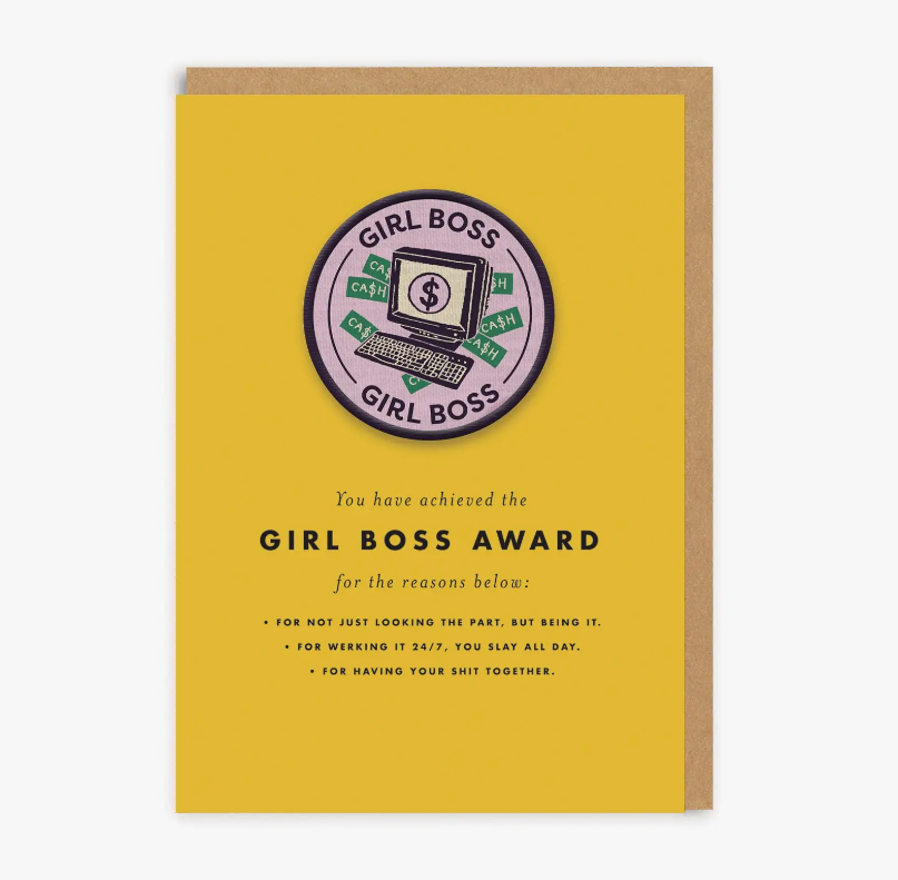 Girl Boss Badge Patch and Card