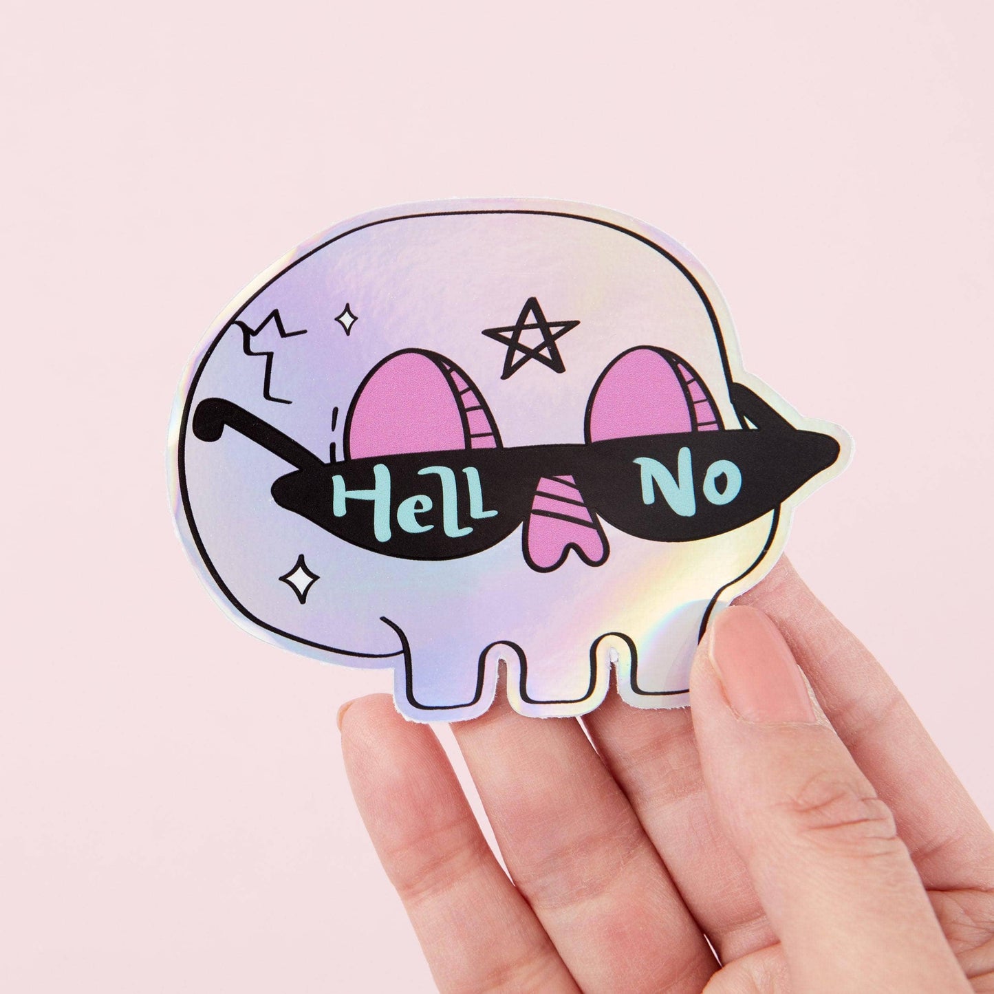 Hell No Holographic Sticker